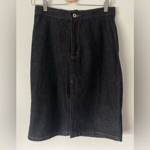 Club Monaco Dark Wash Denim Jean Skirt Front Slit Size 4